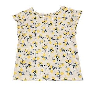 Banana Republic Yellow‎ and White Lemons Short Sleeve Tee Size M